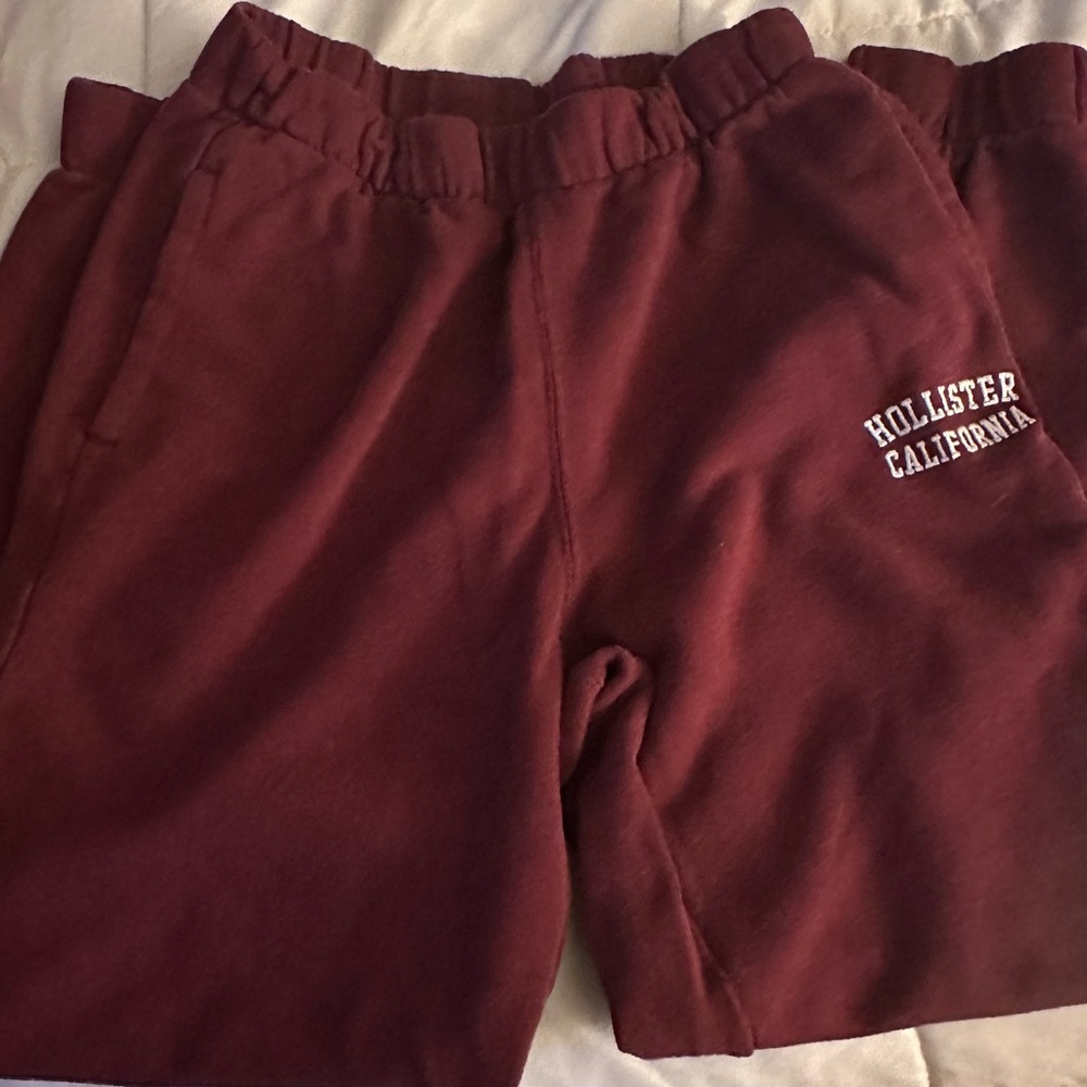 Hollister Maroon Sweatpants Comfortable Joggers